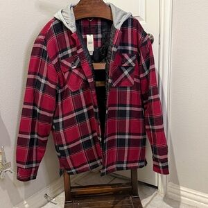 Quilted Plaid Red and black Jacket